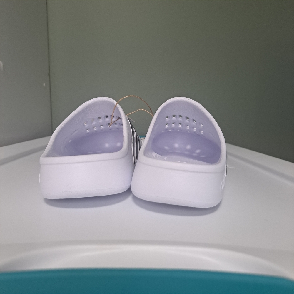 Adidas Adilette Slide Clog White Women 8 NWT - Picture 6 of 9